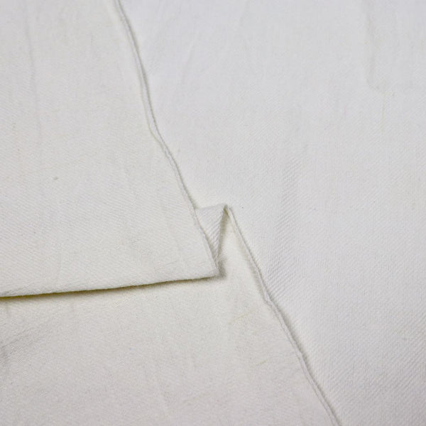 white linen cotton blend twill handwoven fabric