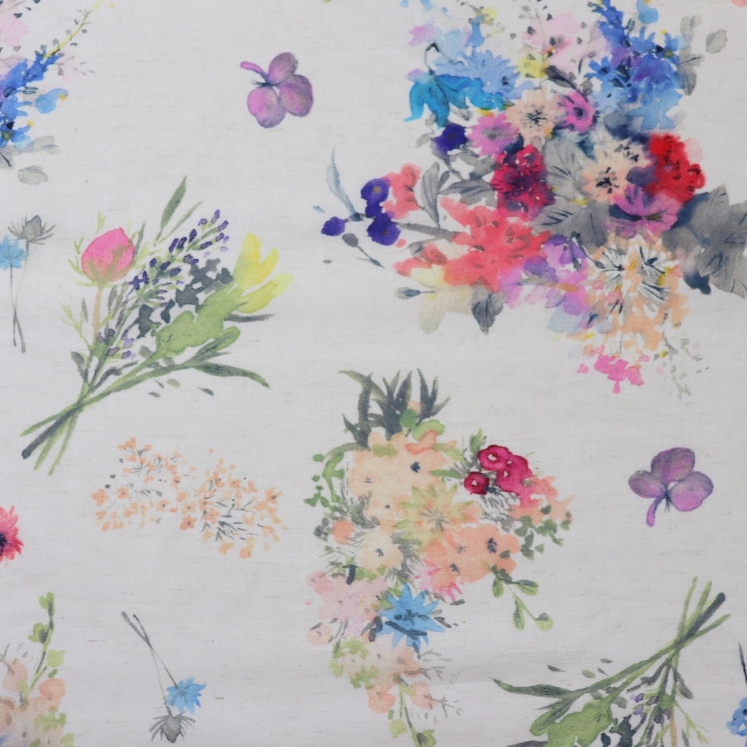 Kokka Yui Joy floral print linen cotton fabric